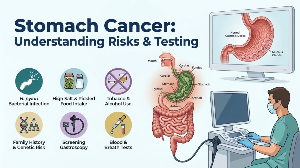 Stomach cancer: H. pylori, Risk factors and early Diagnosis